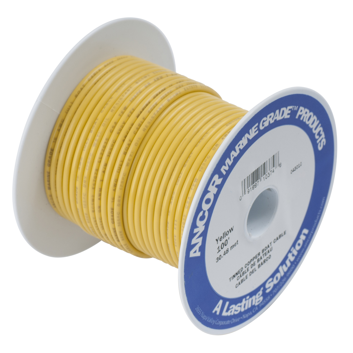 Ancor 500ft, 14AWG 152.4m Yellow electrical wire
